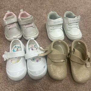 Stride Rite Baby Shoes - White, Pink, Gold- bundle bin d d33